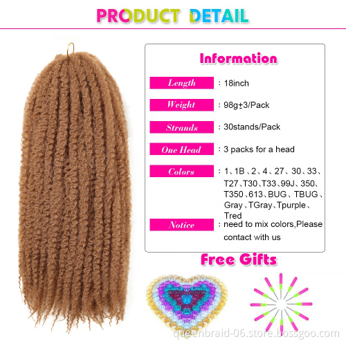 Marley Braids Hair Afropunk Kinky Curly Synthetic Braiding Fluffy Hair Crochet Braids Hair Natural Style